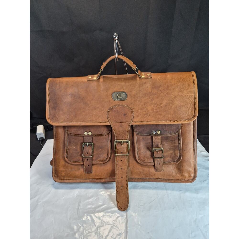 Vintage Cuero Italian Genuine Leather Business Laptop Messenger Bag Nice Conditi